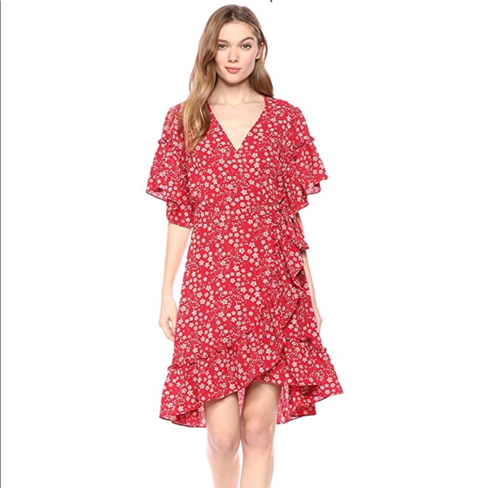NEW Max Studio red wrap dress